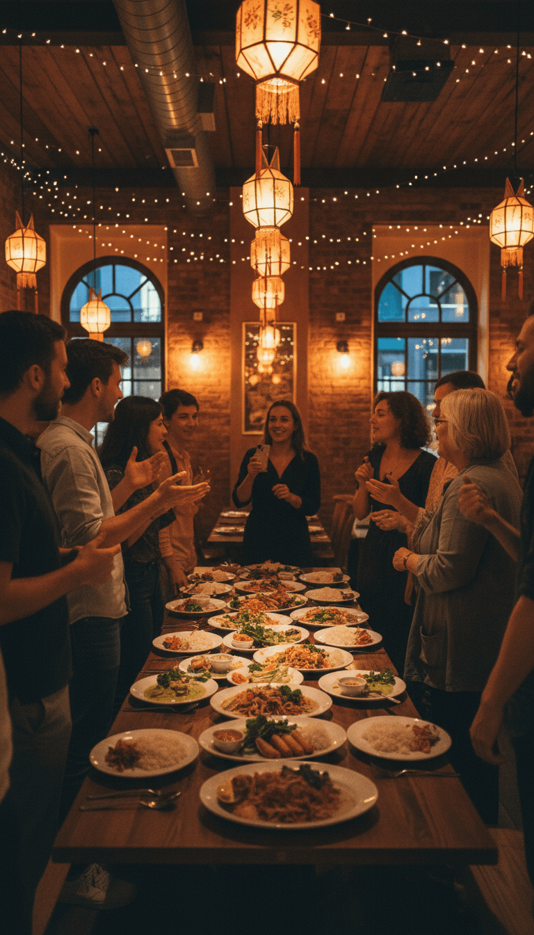 Guests mingling during a private event