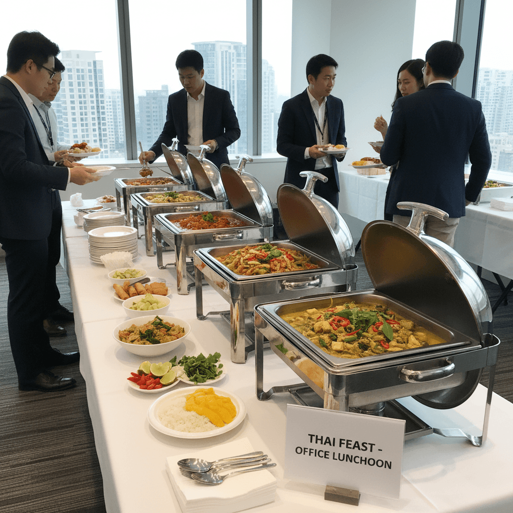 Catering setup for office event